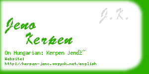 jeno kerpen business card